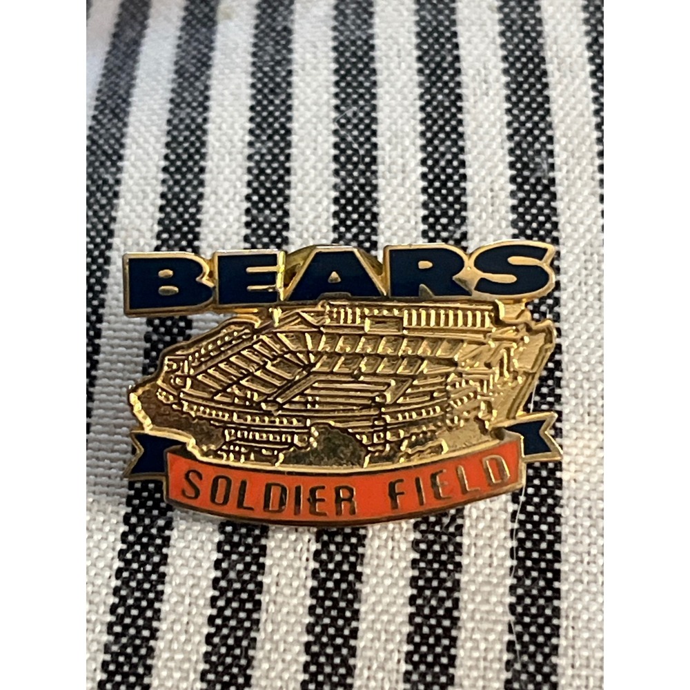 Vintage 1996 Chicago Bears Soldier Field Stadium Lapel Pin NFL Football GoldTone